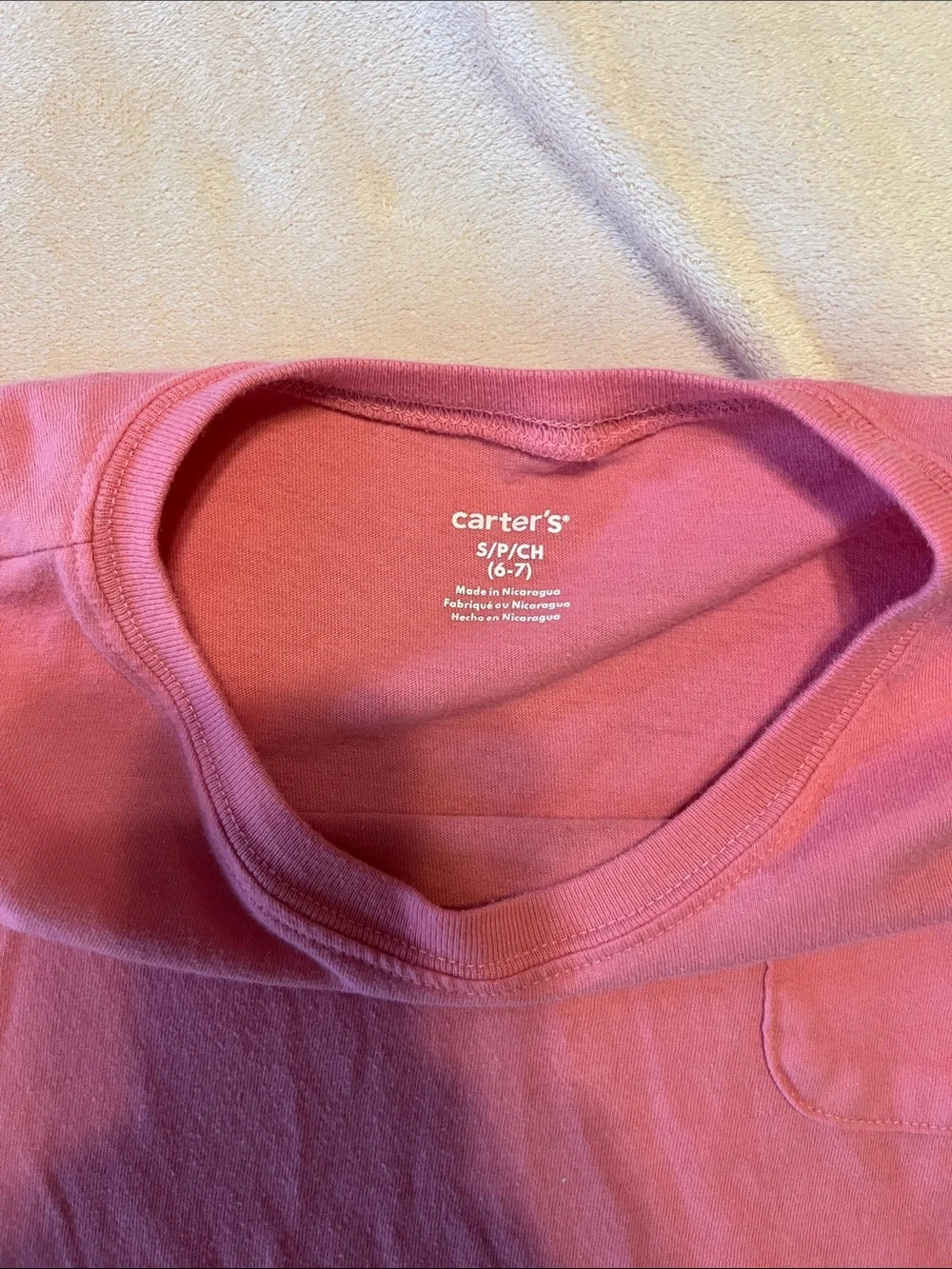 Girls' carters Pink Pocket Tee - Casual Everyday Top